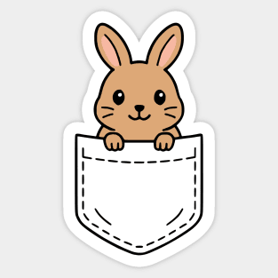 Cute Bunny Rabbit Pocket Pal Funny Rabbit Pet Animal Art Sticker